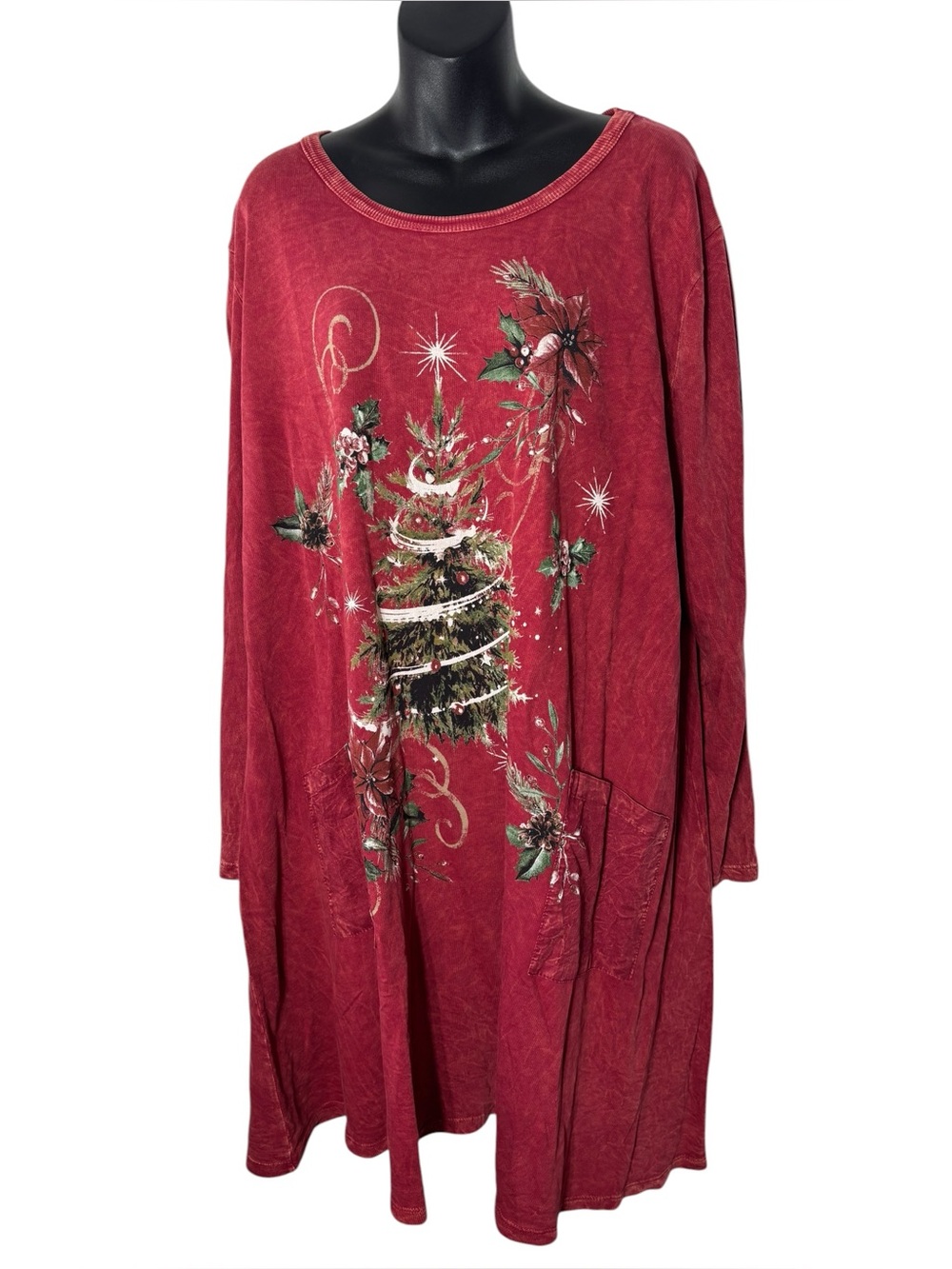 Jess & Jane women’s 2x‎ Christmas wish long sleeve dress new holiday